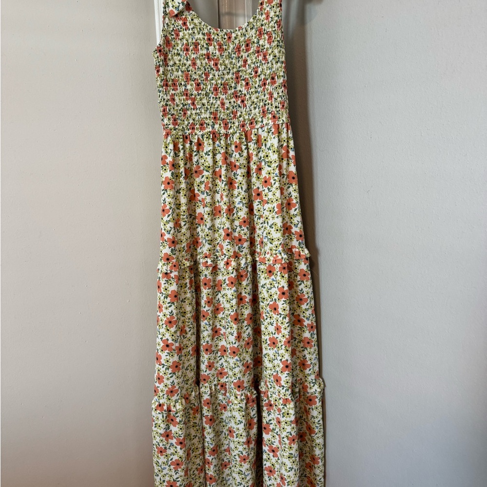 Floral Maxi Dress with Smocked Bodice